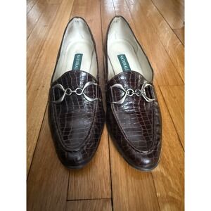 Women's Naturalizer‎ brown leather loafer Silver buckle Size 8M